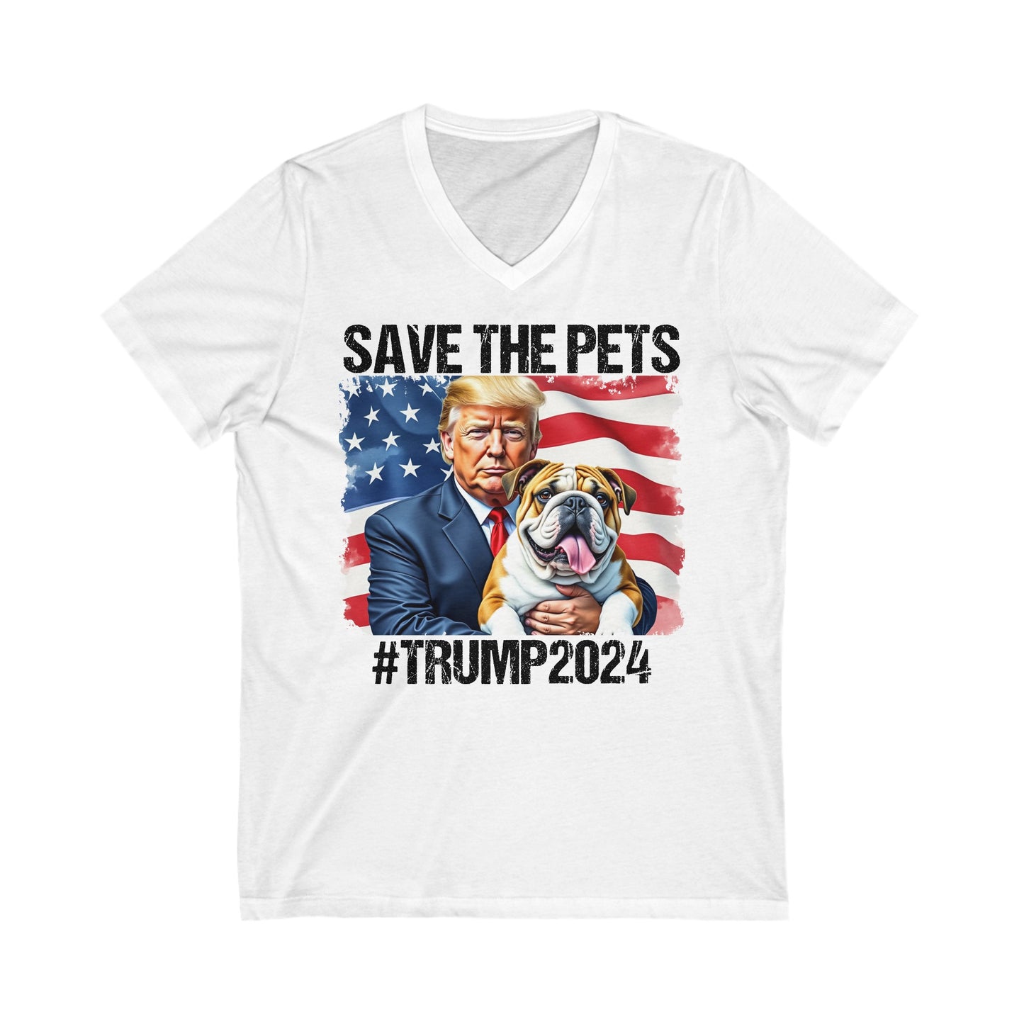Trump Bulldog Short Sleeve V-Neck Tee
