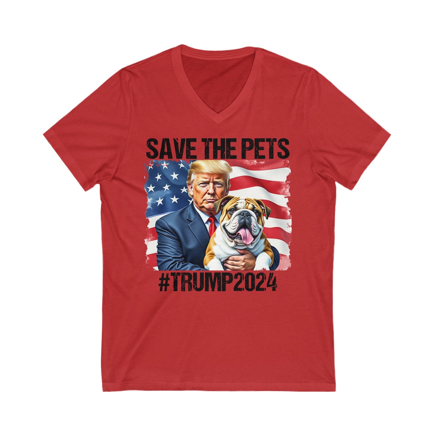 Trump Bulldog Short Sleeve V-Neck Tee