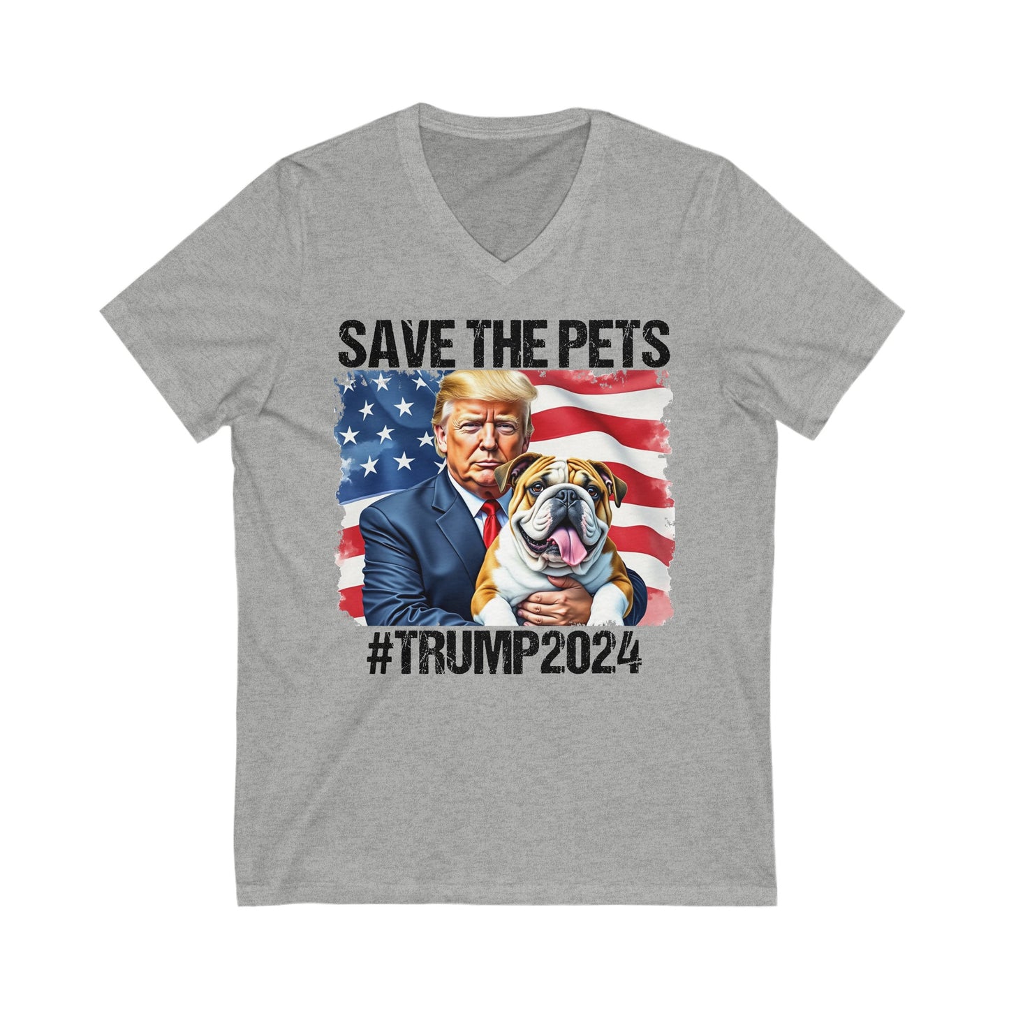 Trump Bulldog Short Sleeve V-Neck Tee