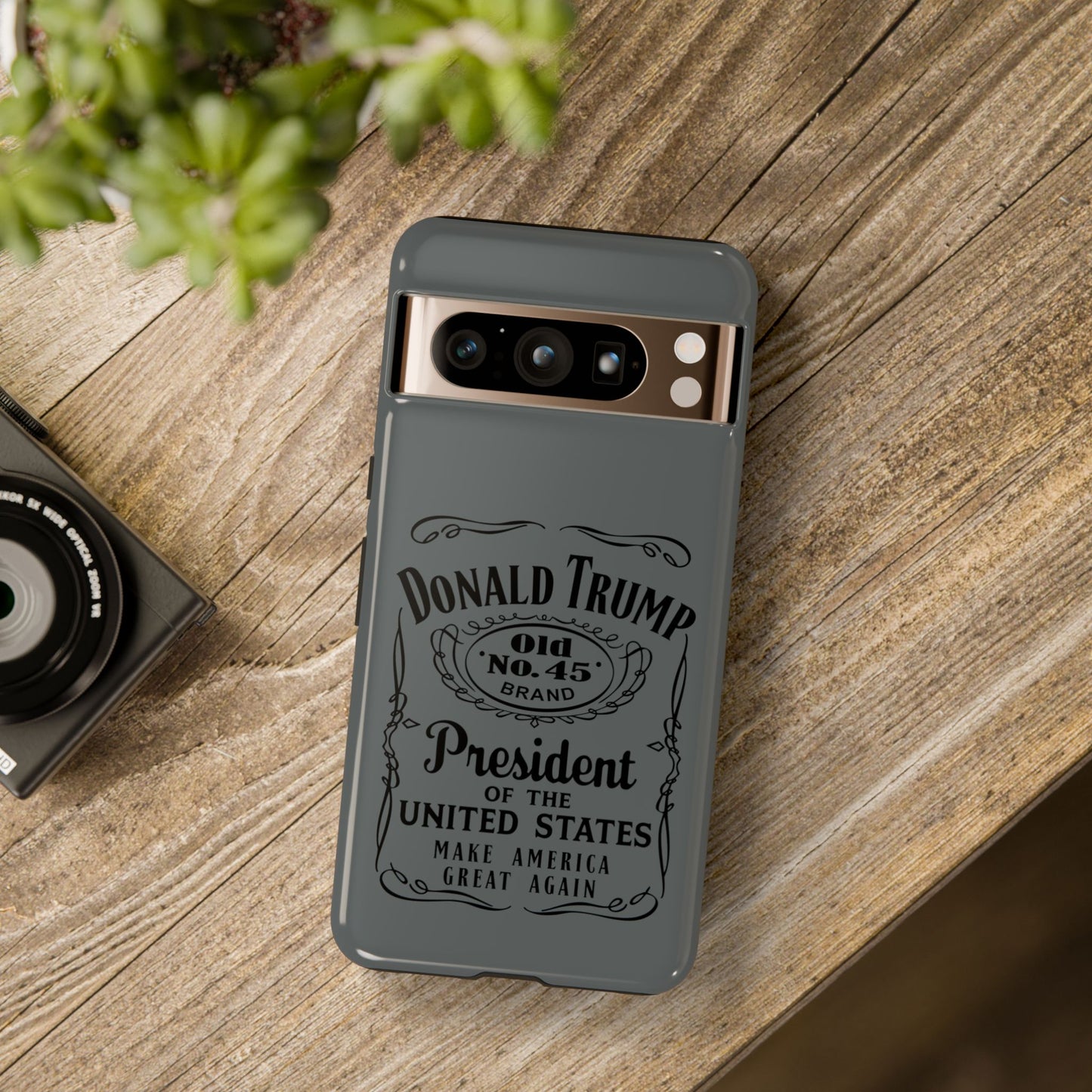 Dark Gray Trump Whiskey Phone Case
