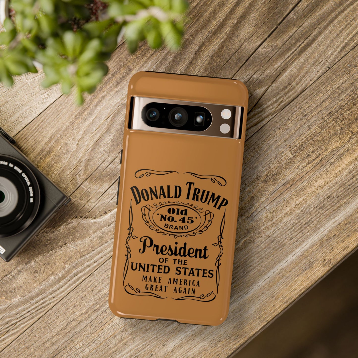 Brown Trump Whiskey Phone Case