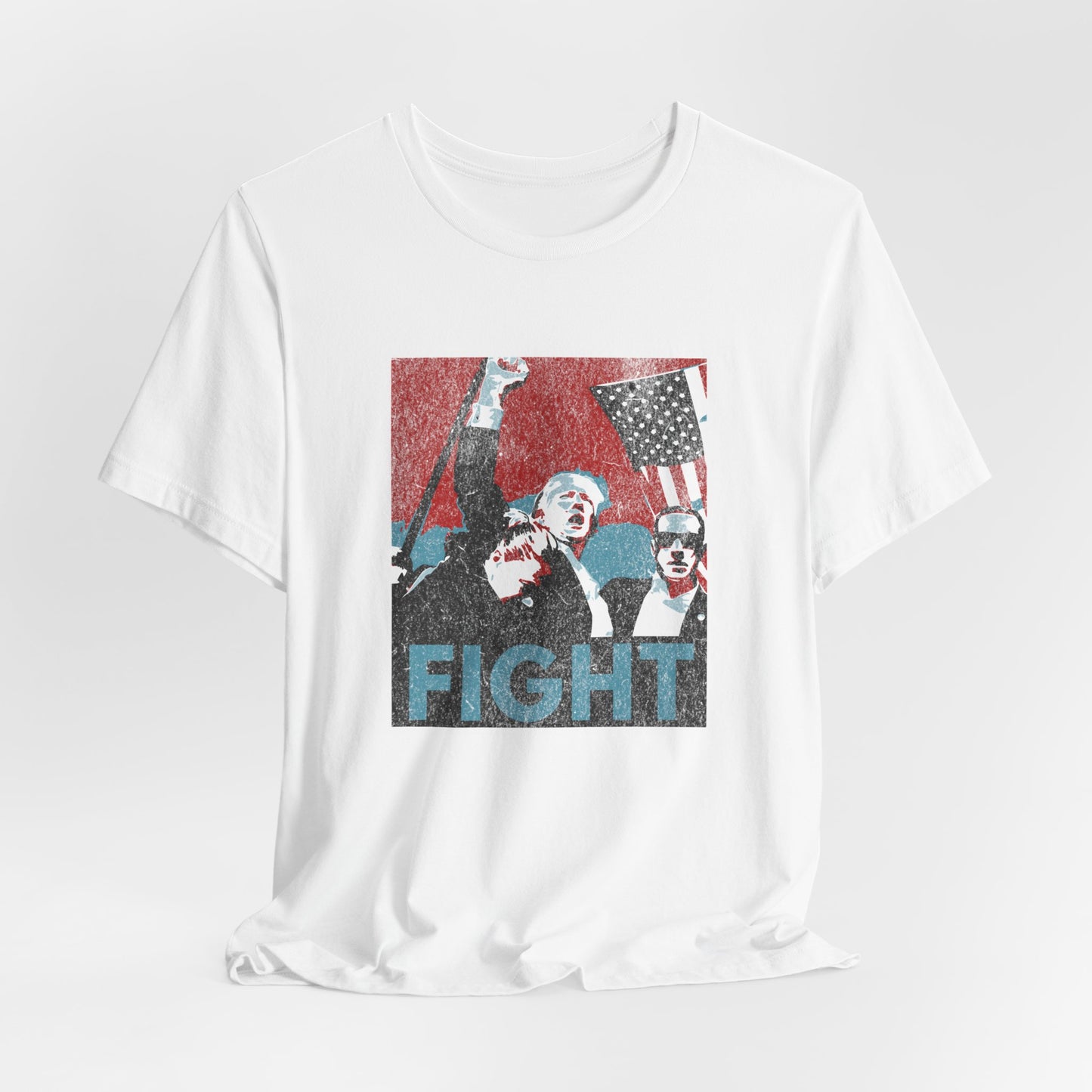 Trump Fight Distressed - Unisex Cotton Crew Tee