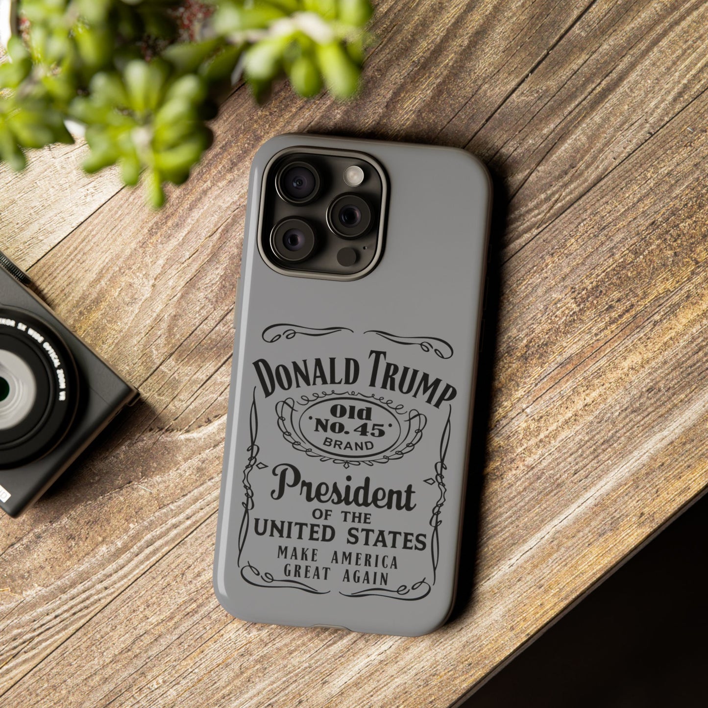 Gray Trump Whiskey Phone Case