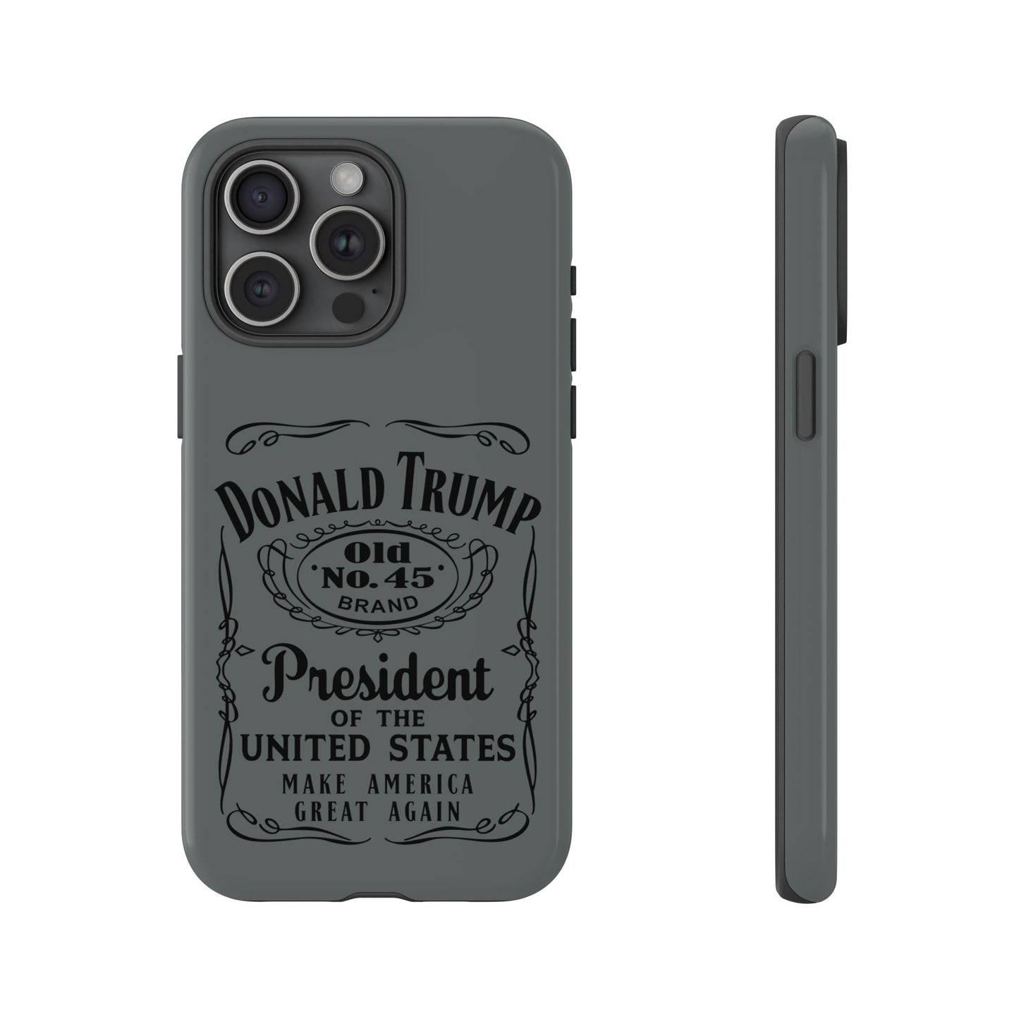 Dark Gray Trump Whiskey Phone Case