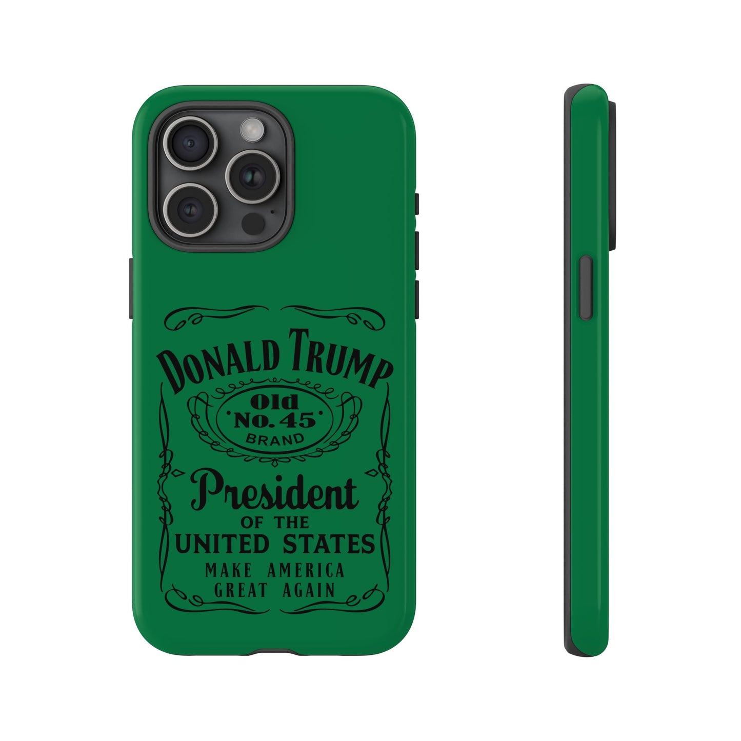 Dark Green Trump Whiskey Phone Case