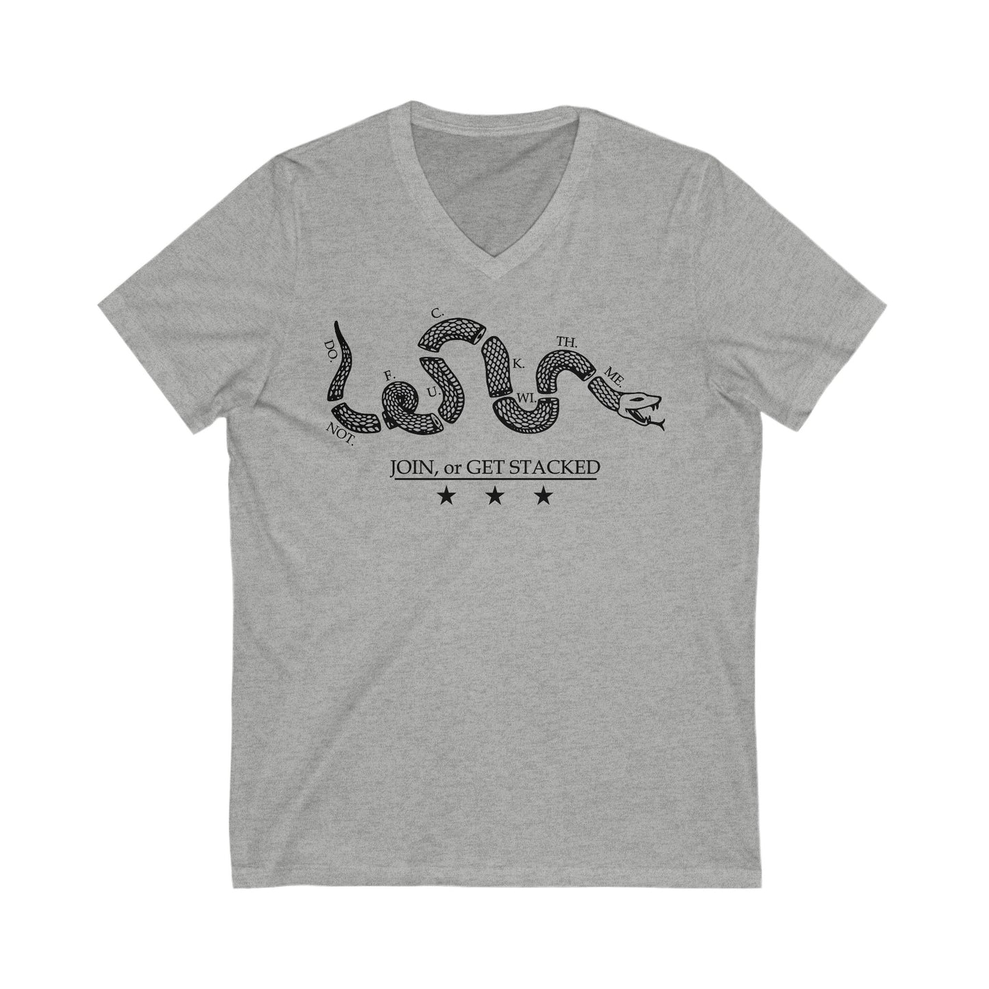 Join Or Get Stacked Short Sleeve V-Neck Tee