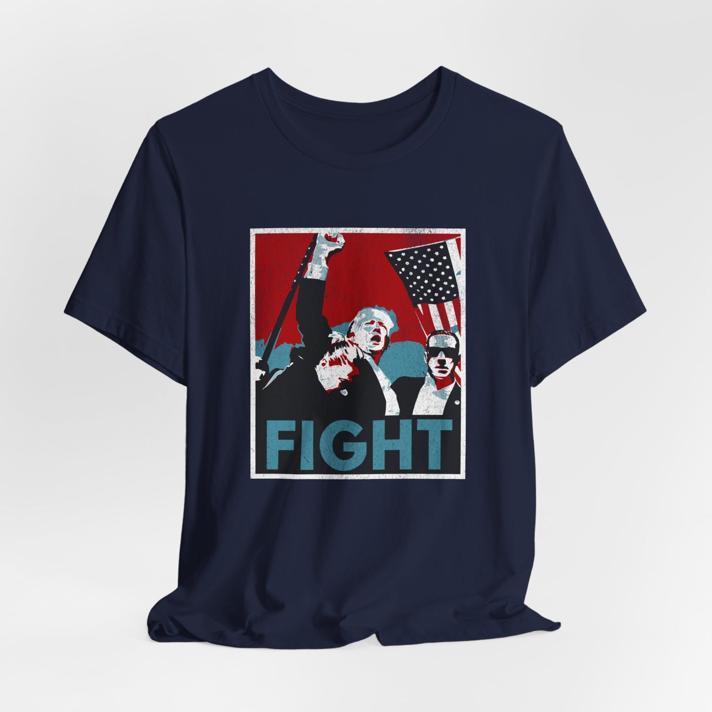 Trump Fight Distressed - Unisex Cotton Crew Tee