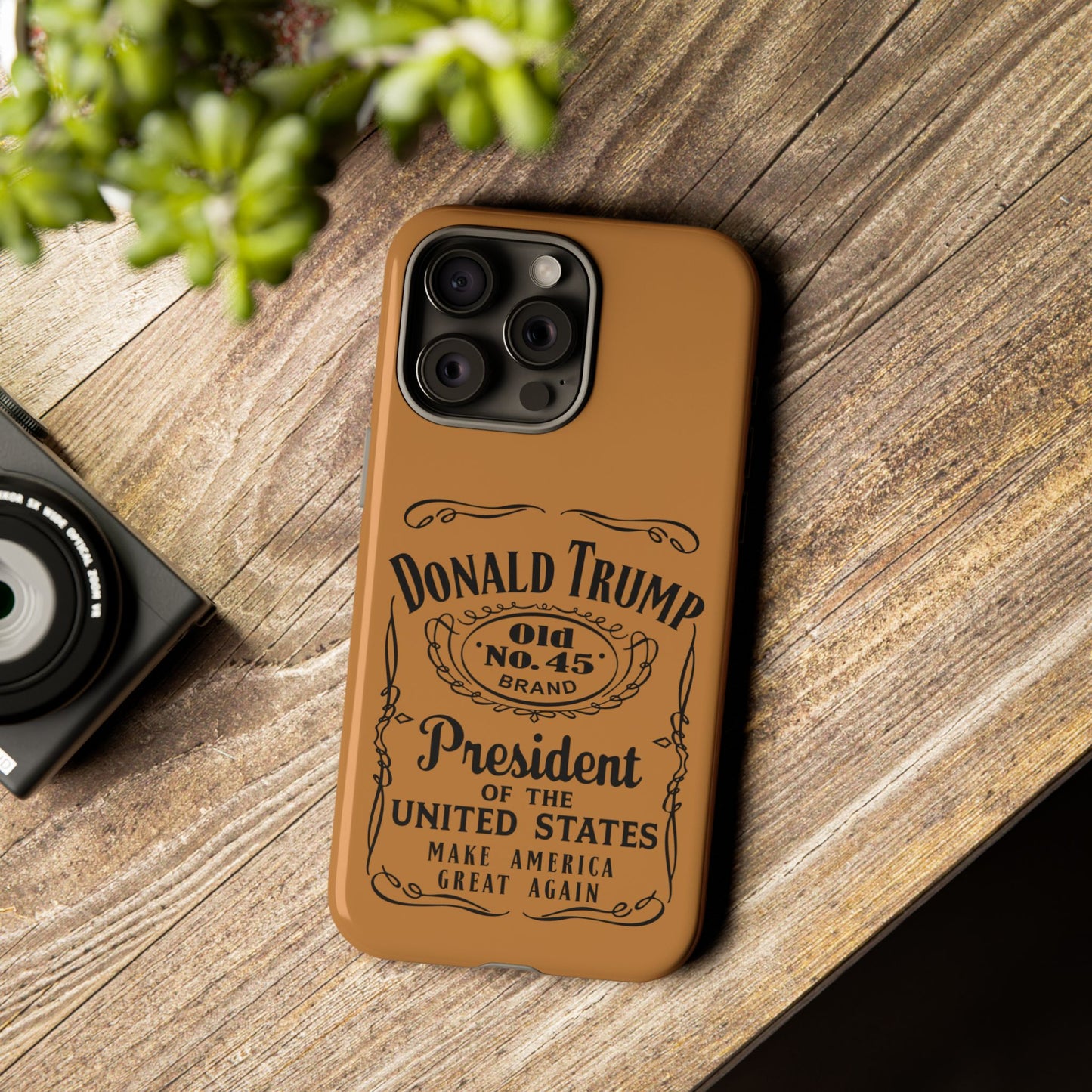 Brown Trump Whiskey Phone Case