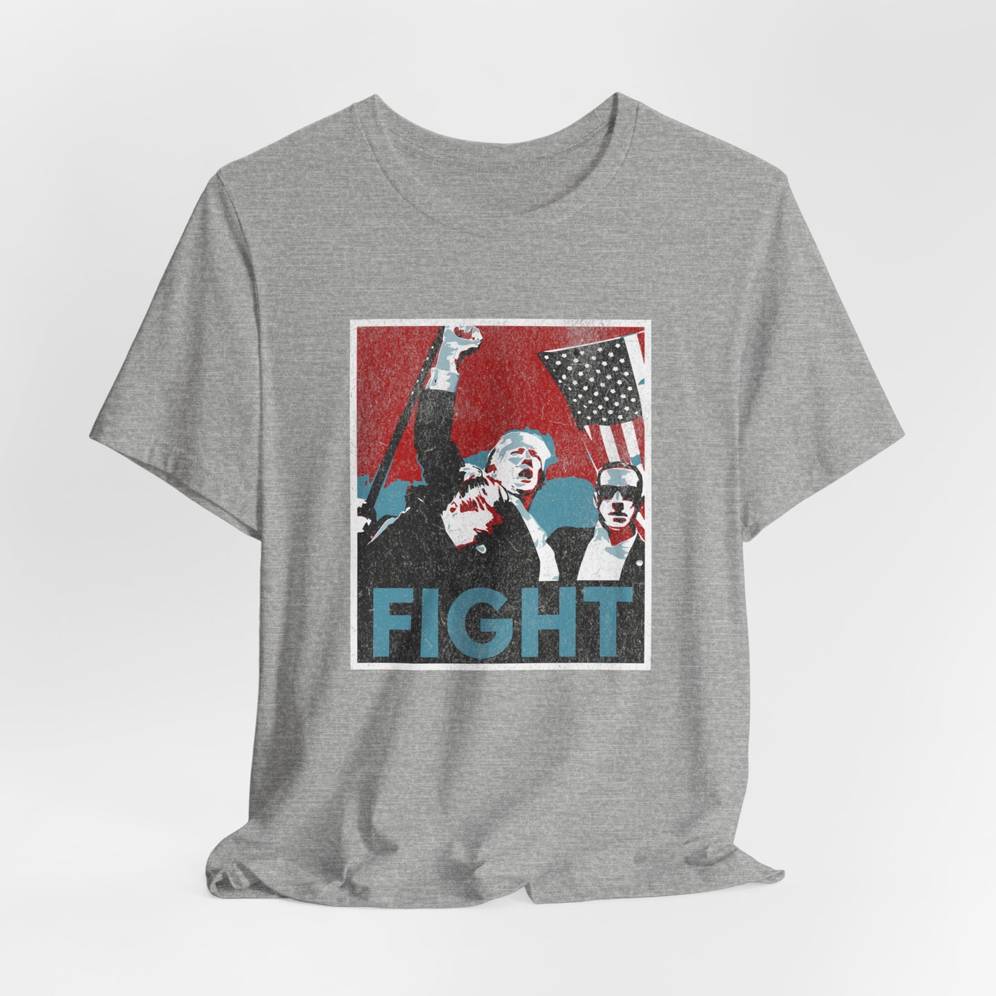 Trump Fight Distressed - Unisex Cotton Crew Tee