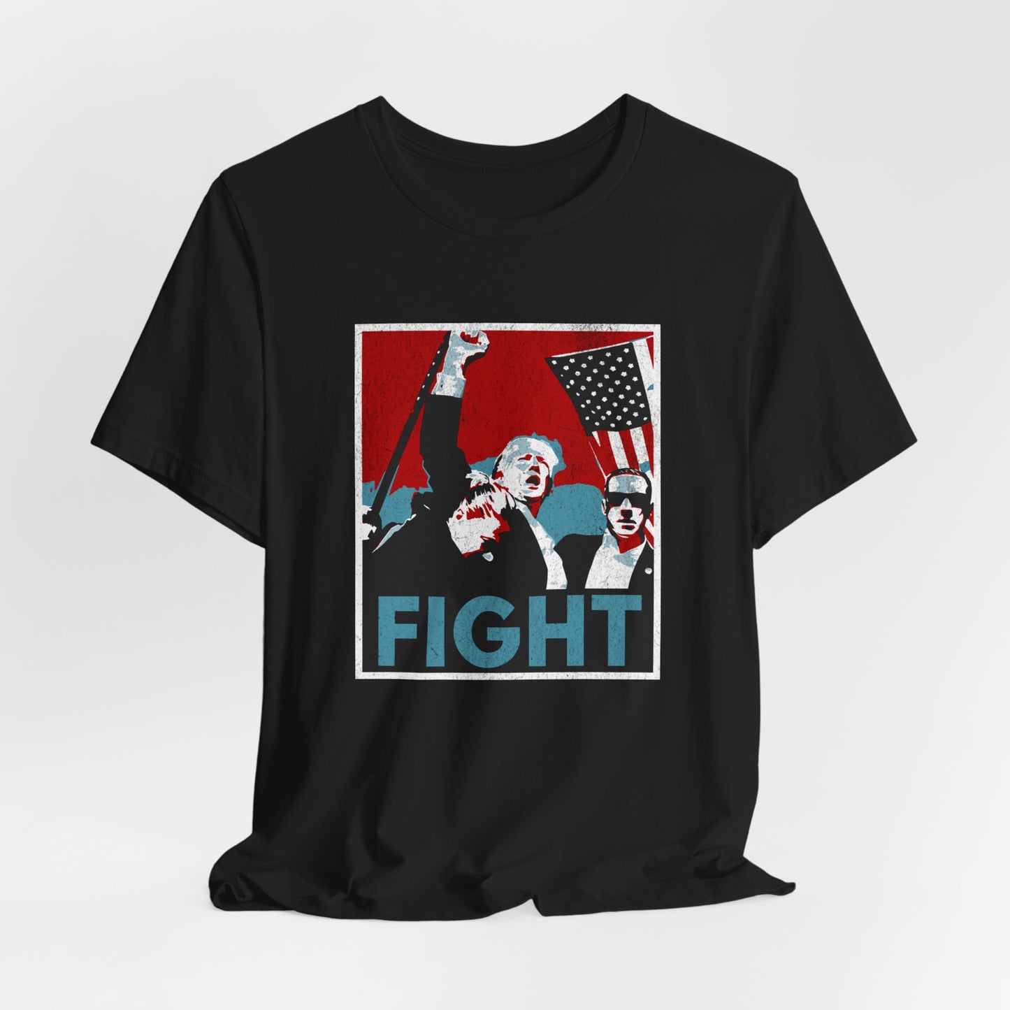 Trump Fight Distressed - Unisex Cotton Crew Tee