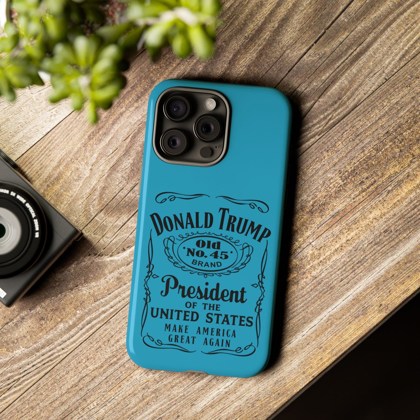 Turquoise Trump Whiskey Phone Case