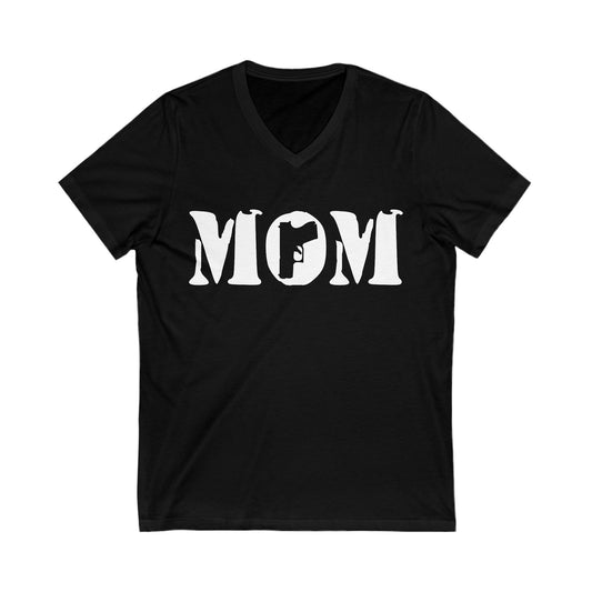 Gun Mom Womens V-Neck T-Shirt