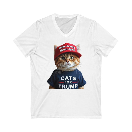 Cats For Trump Short Sleeve V-Neck Tee