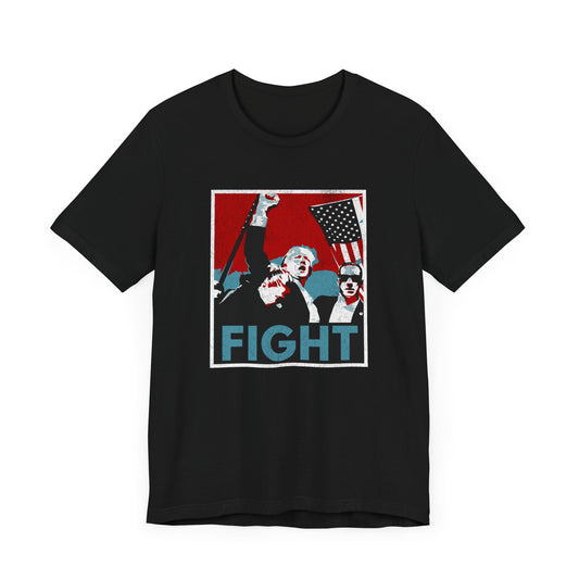 Trump Fight Distressed - Unisex Cotton Crew Tee