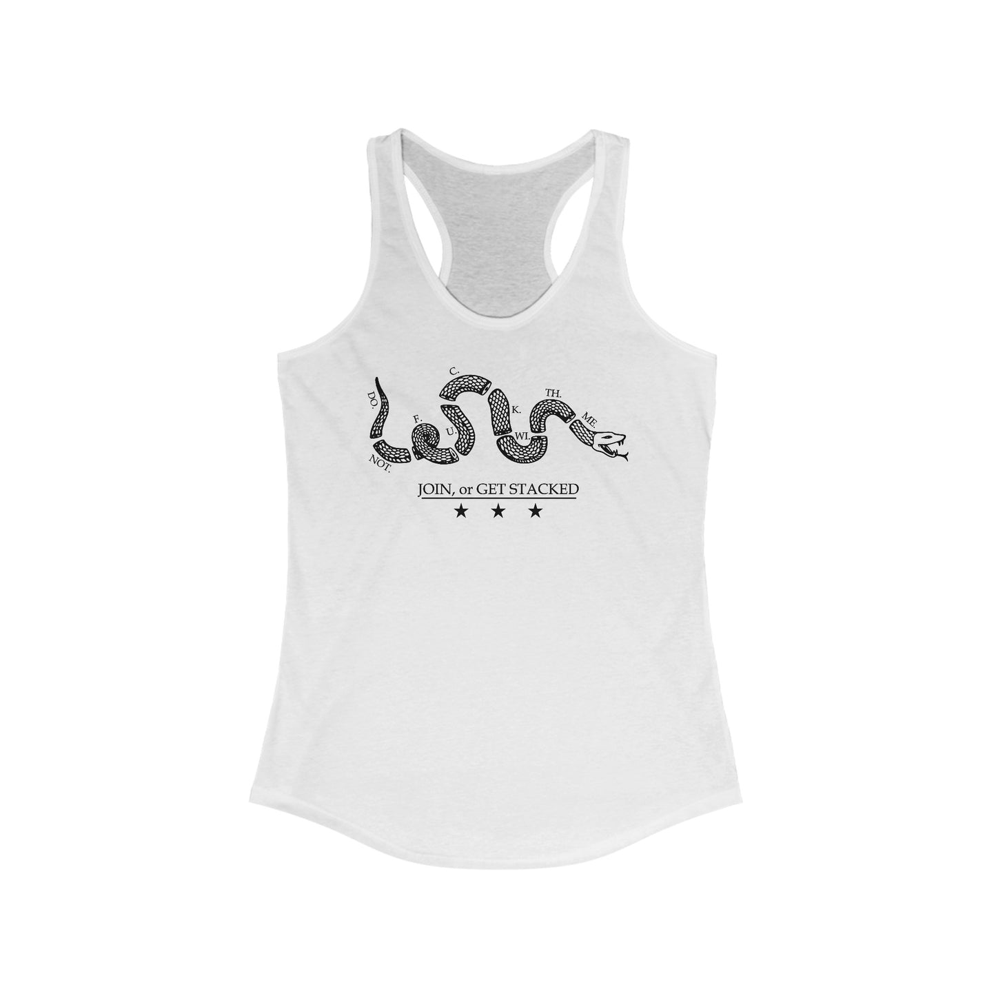 Join Or Get Stacked Women's Ideal Racerback Tank