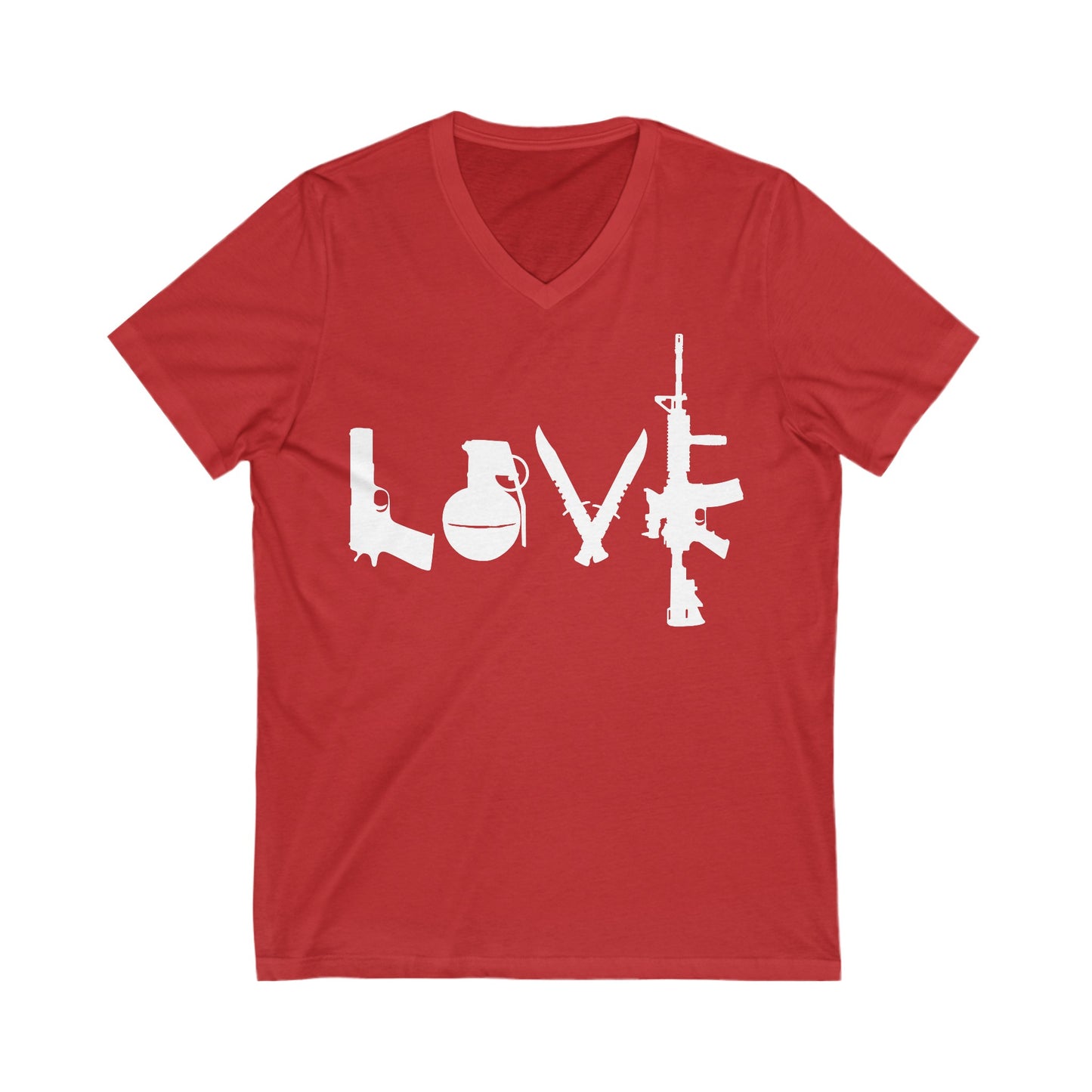 Love Short Sleeve Womens V-Neck Tee