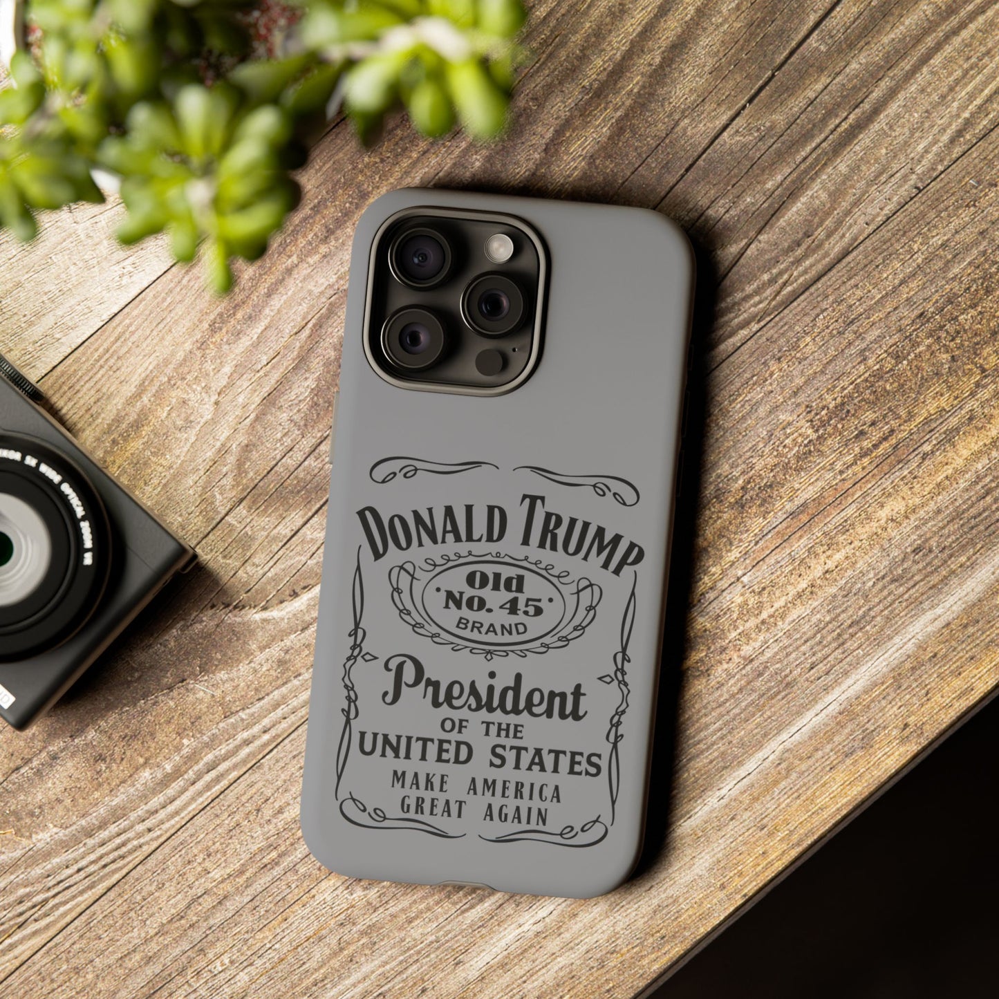 Gray Trump Whiskey Phone Case