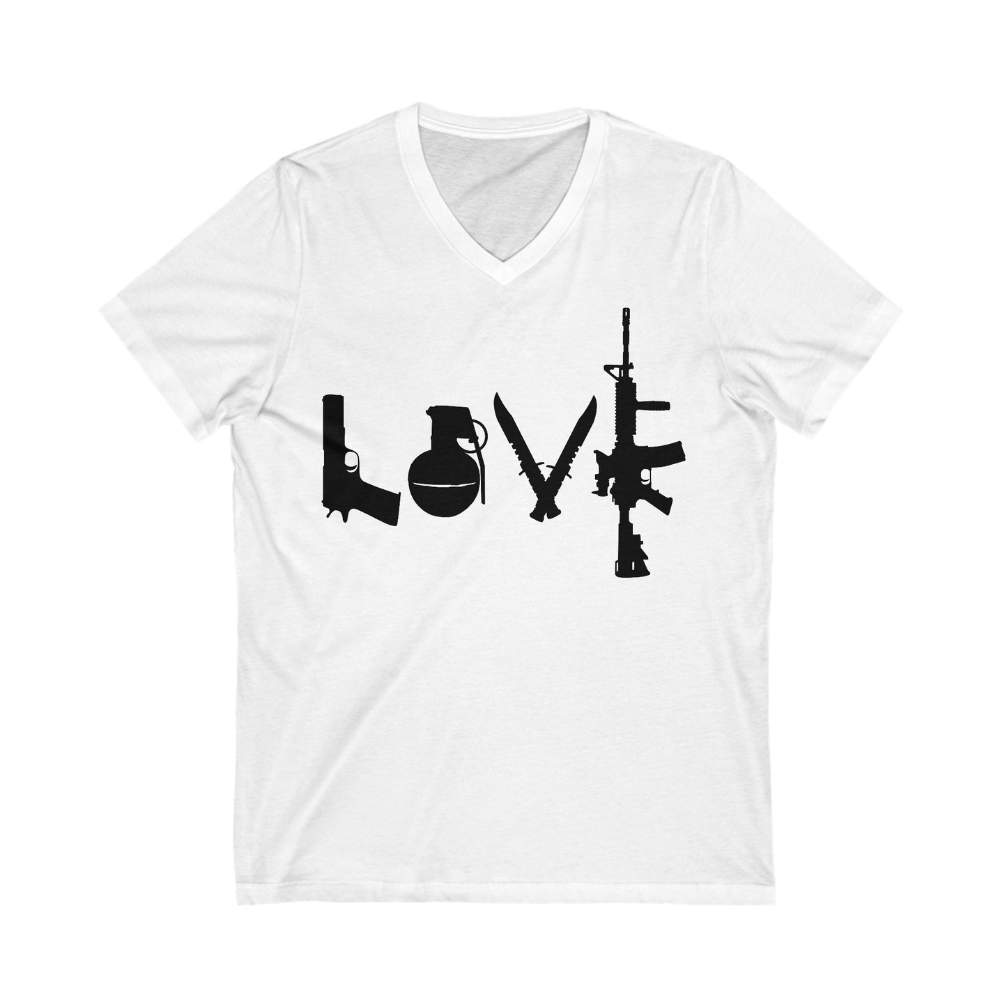 Love Short Sleeve Womens V-Neck Tee