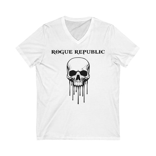 Dripping Skull Short Sleeve V-Neck Tee