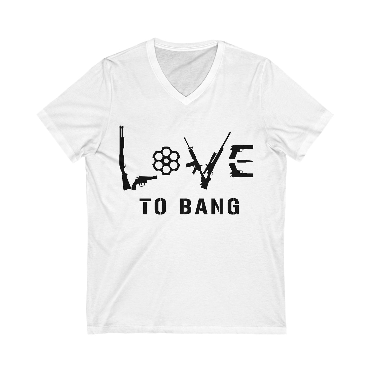 Love To Bang Womens Short Sleeve V-Neck Tee