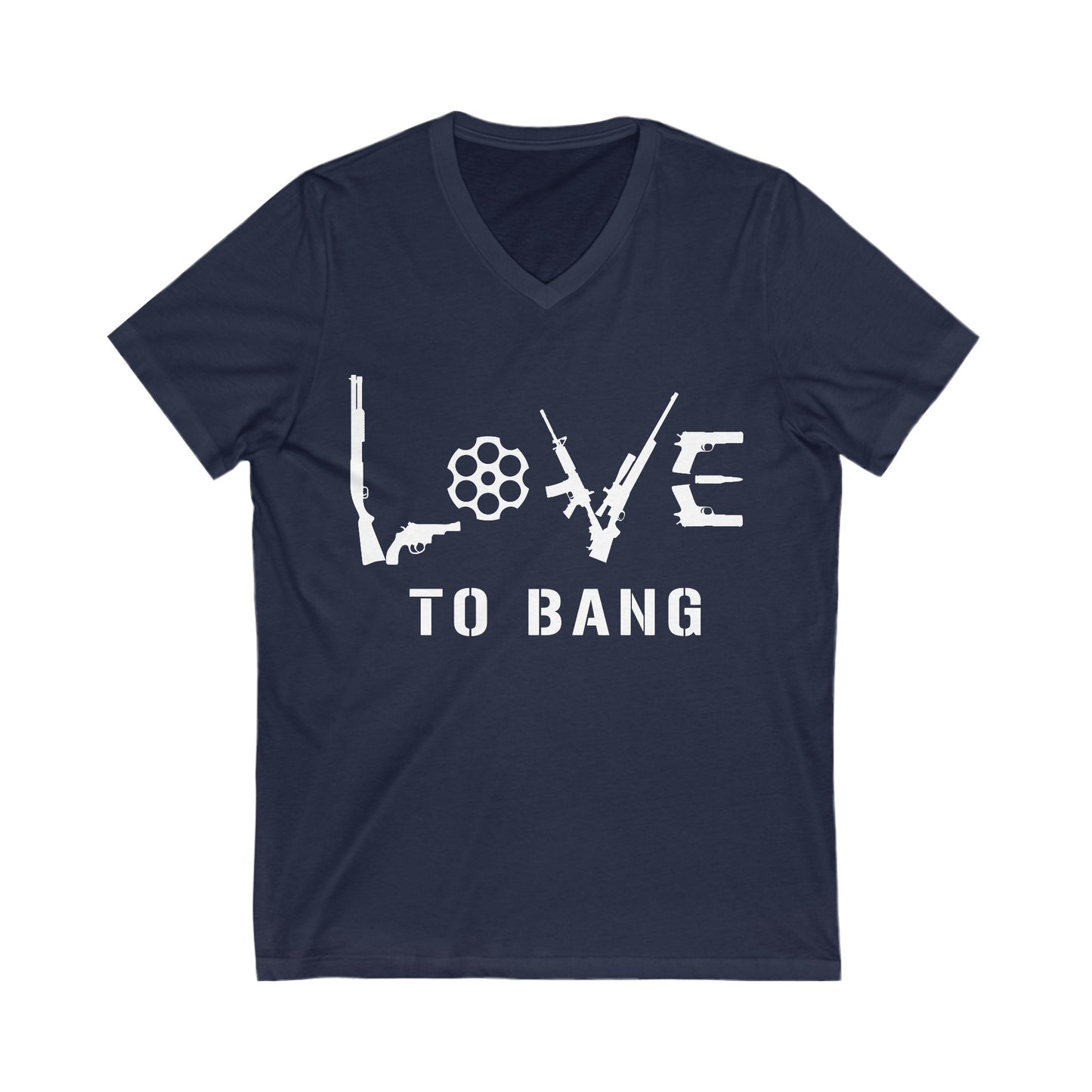 Love To Bang Womens Short Sleeve V-Neck Tee