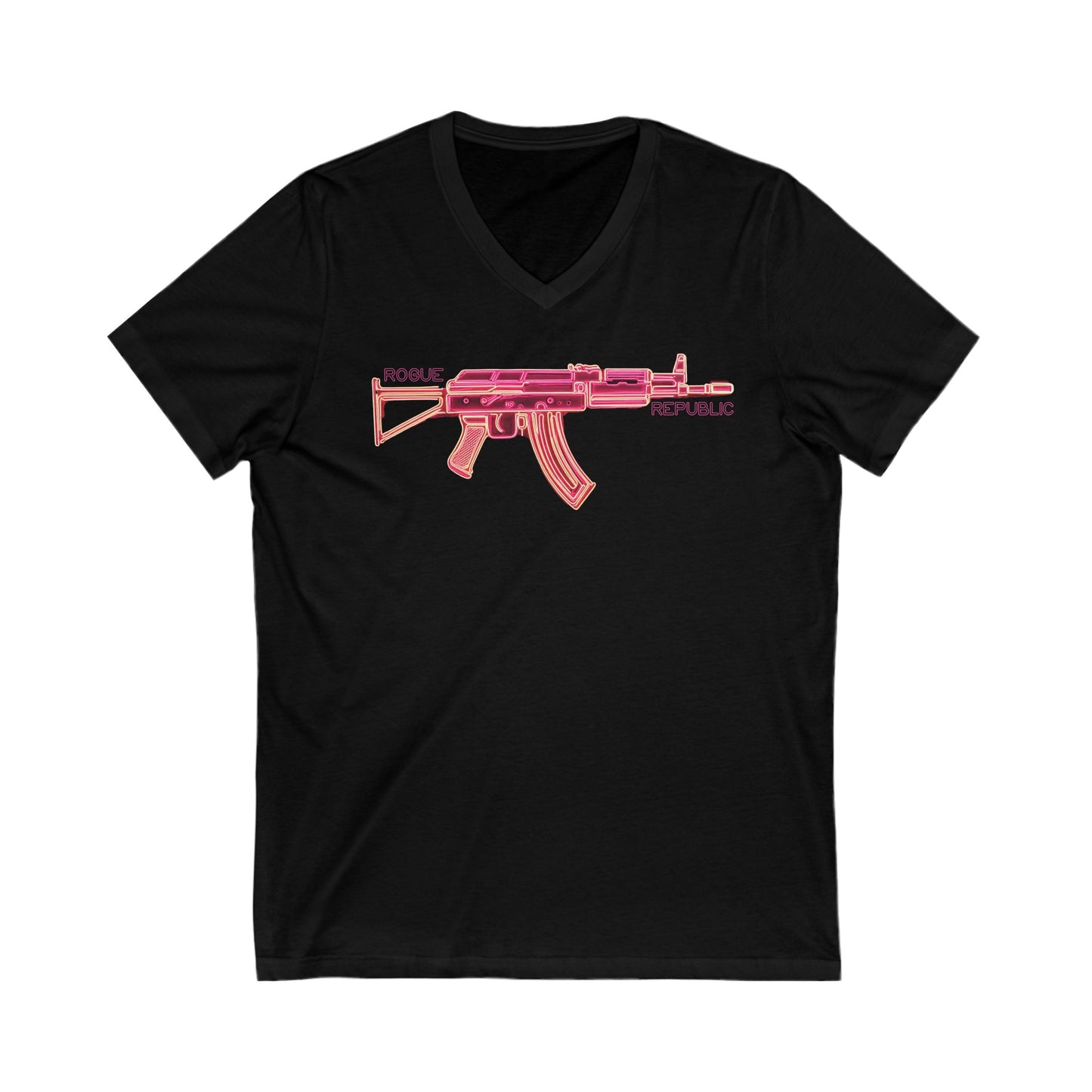 Neon AK47 Short Sleeve V-Neck Tee