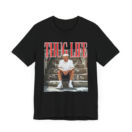 Trump Thug Life Album Cover Cotton Crew Tee