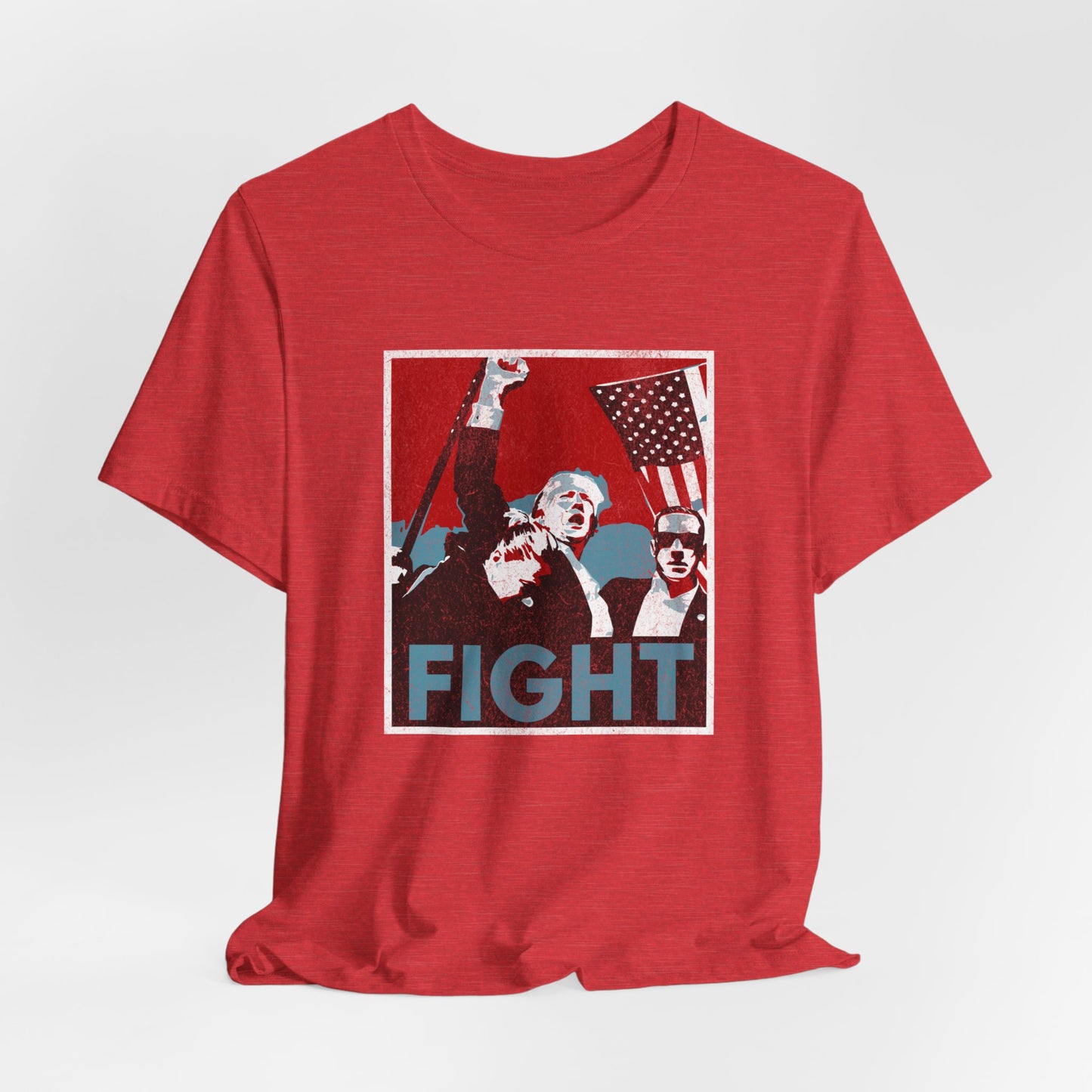 Trump Fight Distressed - Unisex Cotton Crew Tee