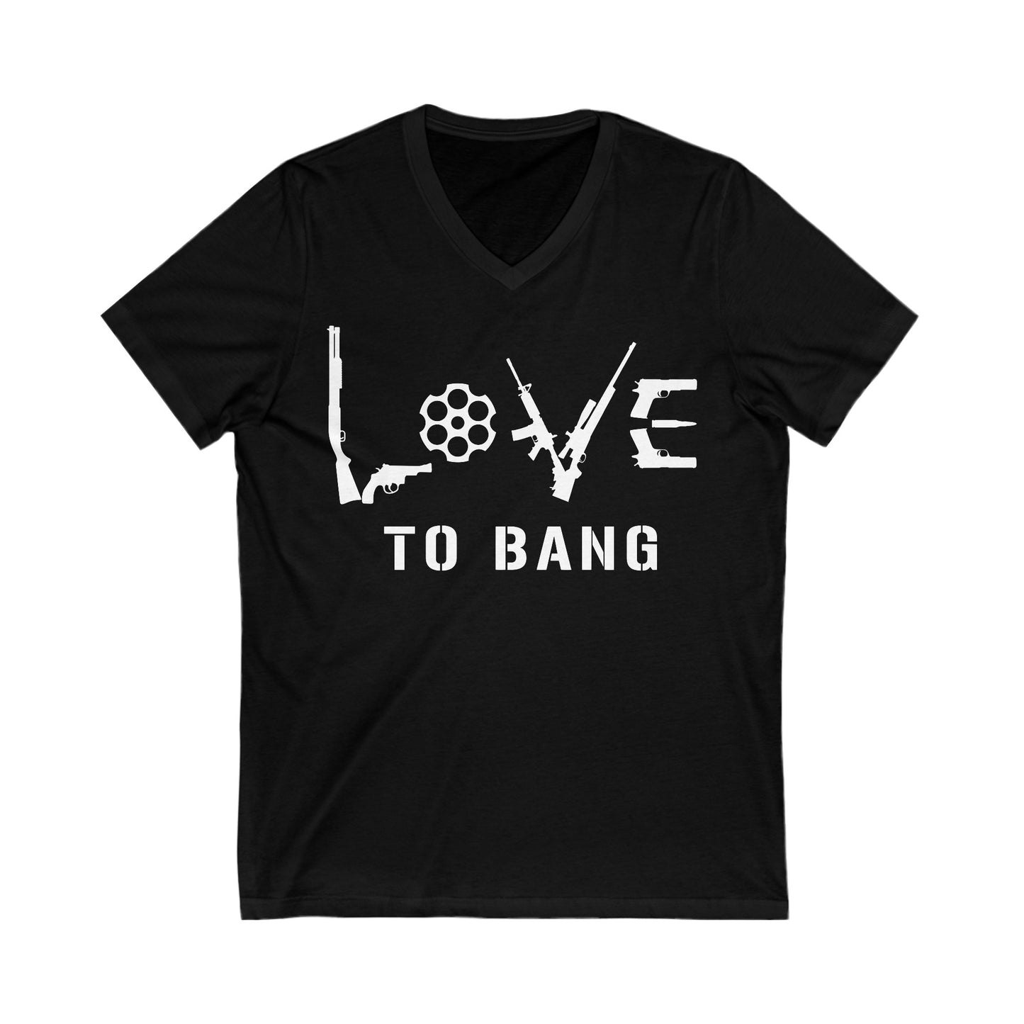 Love To Bang Womens Short Sleeve V-Neck Tee